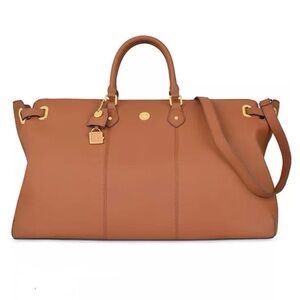 Joy Mangano Tan Leather Weekender Bag